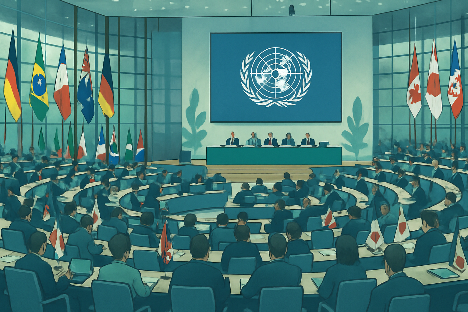 Sala plenaria della conferenza ONU sul clima SB64 di Bonn dove si negozia l'Article 6 e il mercato dei crediti di carbonio PACM.